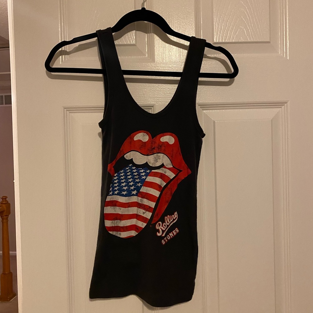 Rolling Stones tank top- bought at a vintage shop